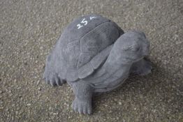 Composite garden ornament formed as a turtle, length approx 35cm, width approx 25cm