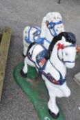 Two ornamental horse statues, height approx 52cm, length approx 55cm