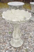 Decorative composite bird bath, approx 60cm high