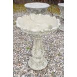 Decorative composite bird bath, approx 60cm high