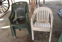 Quantity of plastic garden chairs