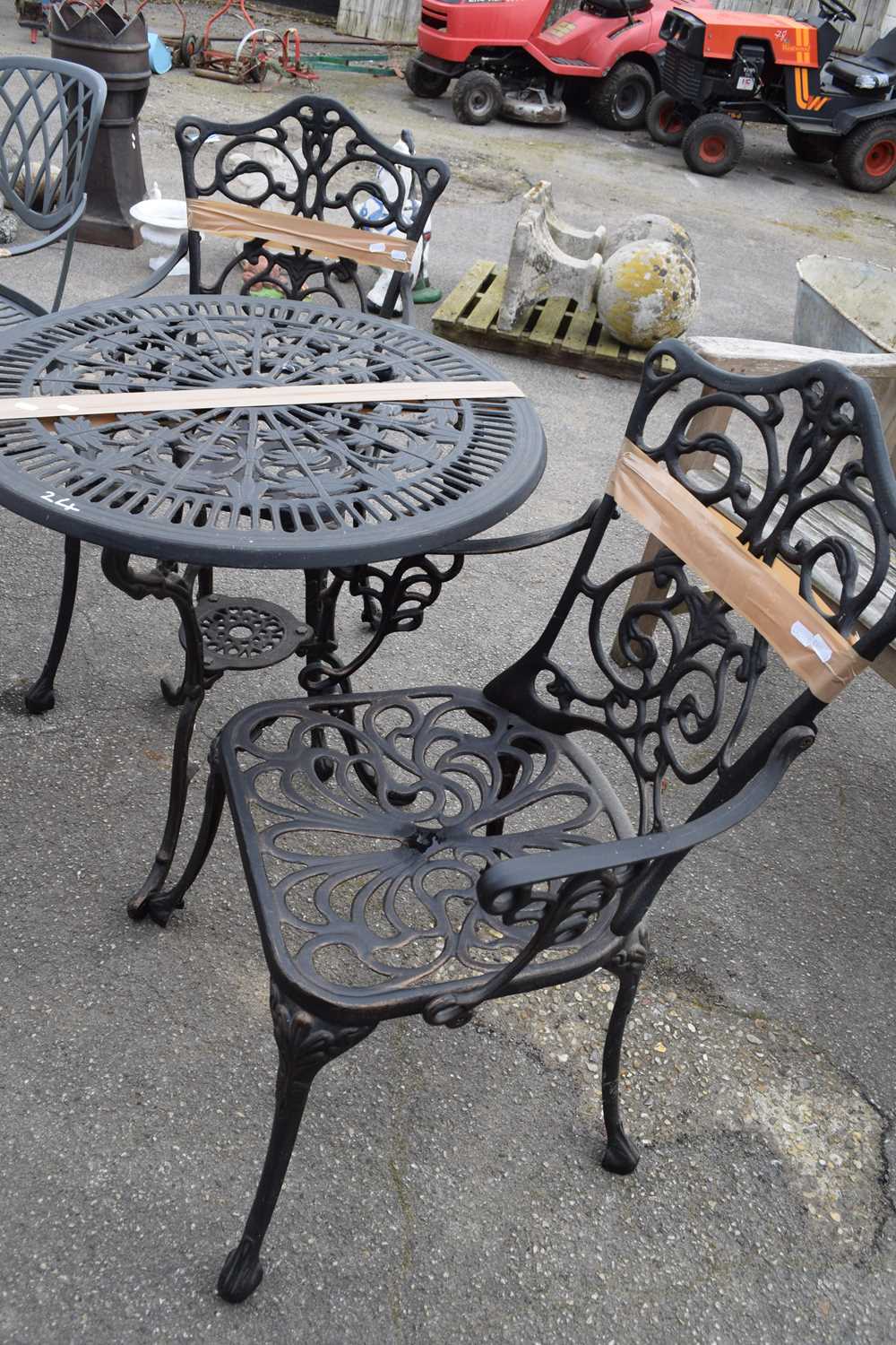 Cast bistro set to include table and two chairs - Image 2 of 2