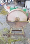 Large antique foot driven rotary knife sharpener