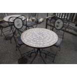 Metal garden bistro set with table and two chairs