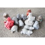 Quantity of small garden ornaments to include animals, Buddhas etc