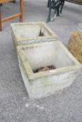 Pair of composite garden planters, 40 x 40cm, height 30cm