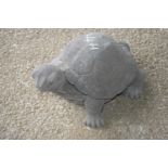 Composite garden ornament in the shape of a tortoise, length approx 35cm, width approx 25cm