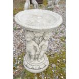 Composite decorative bird bath, 54cm high