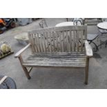 Wooden garden bench, total width 131cm