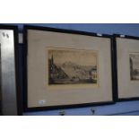 Italian School, two 19th century views of Verona, black and white engravings set in temporary frame,