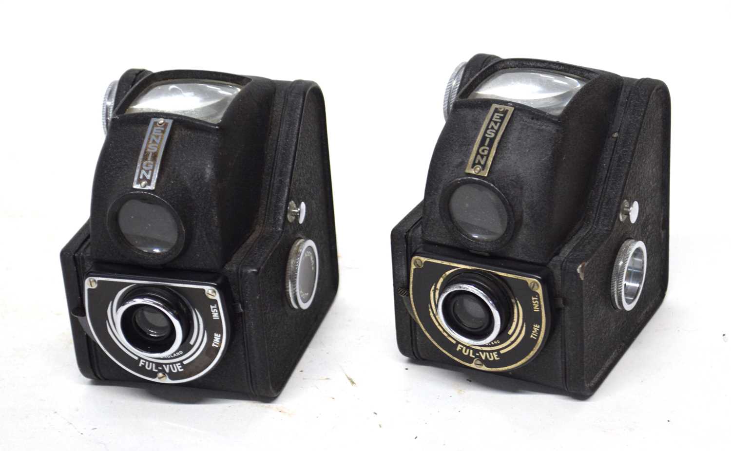 TWO VINTAGE ENSIGN FULL-VUE BOX CAMERAS