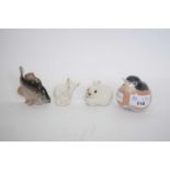 Royal Copenhagen model of a bird, further model of a fish, a mouse and a rabbit (4)