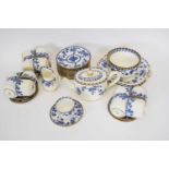 Extensive late 19th century Minton tea set all decorated in the Delft pattern including 12 cups,
