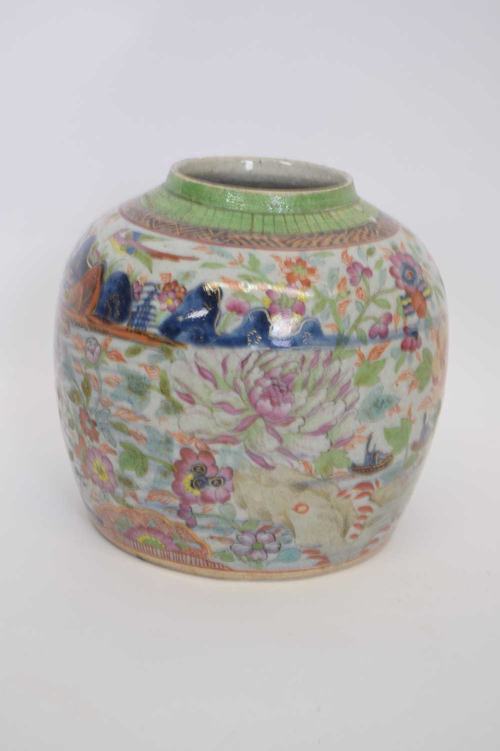 Late 18th/early 19th century Chinese porcelain ginger jar with overglaze European decoration - Image 3 of 6