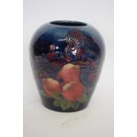 Large Moorcroft vase, the ovoid body with tube lined decoration of the Finches pattern, 27cm high