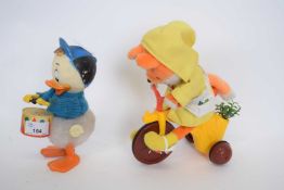 Clockwork model of a duck as a drummer, together with a further model of a bear on a tricycle (2)