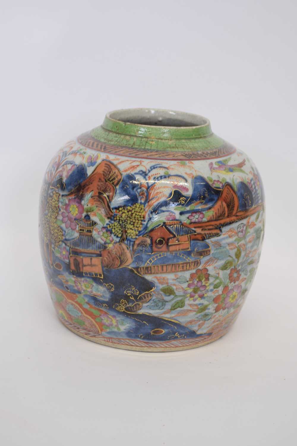 Late 18th/early 19th century Chinese porcelain ginger jar with overglaze European decoration - Image 2 of 6