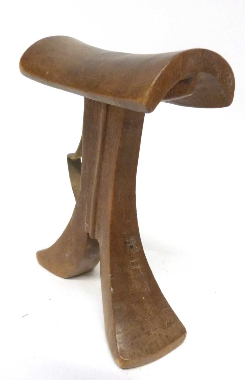 A Kenyan Pokot plain wooden headrest - Image 2 of 2