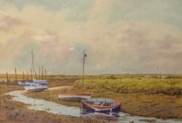 Clifford Knight, 'Autumn Light, Morston', watercolour, f/g, 49cm wide