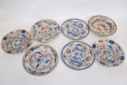 Group of seven Chinese Imari plates and bowls (minor chips) (7)