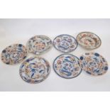 Group of seven Chinese Imari plates and bowls (minor chips) (7)