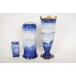 Royal Doulton blue children vase together with two other vases with similar decoration (3),