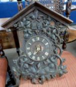 Late 19th century/early 20th century Continental cuckoo clock with arched case decorated with