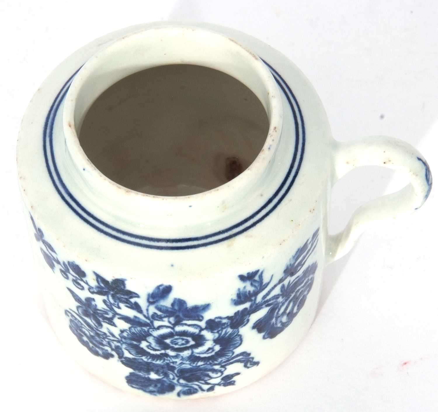 Rare Lowestoft Porcelain Mustard Pot c.1775 with ear shaped handle decorated with a Worcester - Image 8 of 8
