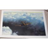 Gerald Coulson 'Evening Flight' coloured print of a Spitfire published by Solomon and Whitehead.