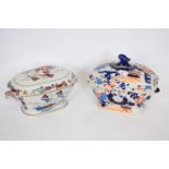 Two 19th century ceramic tureens and covers, a Mason's ironstone example with an Imari design,