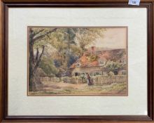 E A Jones, signed watercolour, Cottage at Bisham, 35 X 24 CM