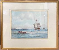 David West (British, 20th Century) watercolour, signed, 9.5x12.5ins, framed and glazed.