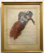 Riko Emerich Mikeska (Czech, 20th Century), A study of a lady, pastel on paper, signed, dated (