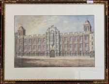 Lady Emily Susan Drummand, signed watercolour, Northumberland House, dated 1873 48 X 30 CM