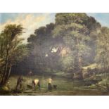 Manner of George Vicat Cole RA (British, 19th Century), River fishing and a second landscape with