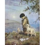 Margaret W Tarrant (British, 20th Century), A religious scene of a young boy kneeling while praying,