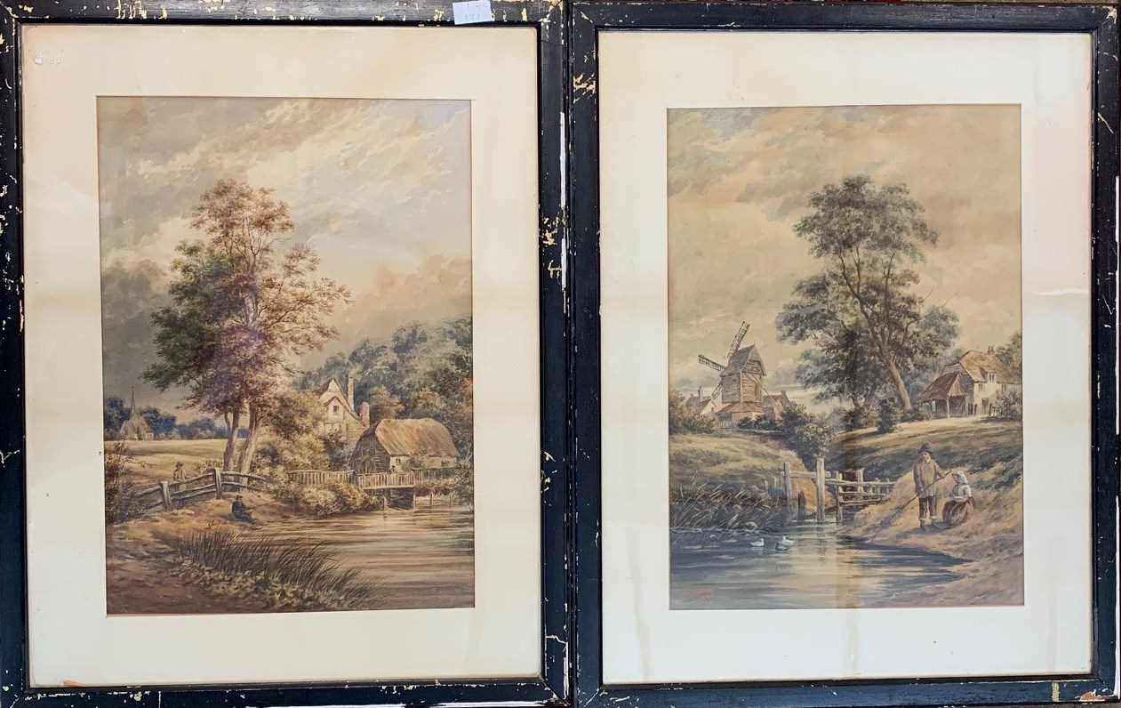 G Sylvester, signed watercolour dated 1880, Pair of Cottage Landscapes, 52 X 36 CM