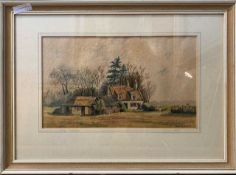 Edward Darby (British, 20th Century) Burgh's Margaret, watercolour and pen, signed, 9x14ins, framed,