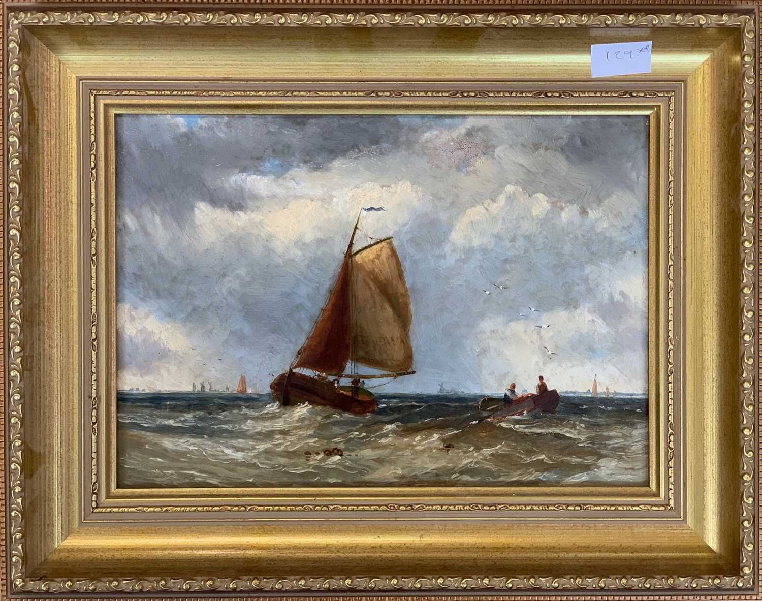 Seascape with Coastal Shipping, Oil, 35 x 25cm