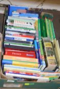 ONE BOX OF MIXED BOOKS, TRAVEL GUIDE BOOKS ETC