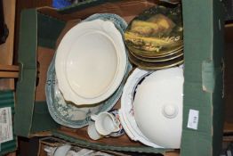 ONE BOX CERAMICS TO INCLUDE COALPORT ENGLISH MASTERPIECES COLLECTORS PLATES