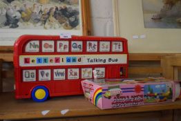 LETTERLAND TALKING BUS TOY AND A FURTHER AMBULANCE DEPT CONSTRUCTION KIT