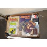 BOX MIXED ITEMS TO INCLUDE DANDY COMICS, KINGS LYNN SPEEDWAY PROGRAMMES, MECCANO MAGAZINES,