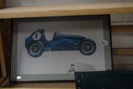 COLOURED PRINT: AUSTIN 1936 MOTOR CAR, F/G