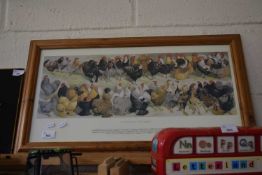 COLOURED PRINT 'FARMYARD POULTRY', F/G