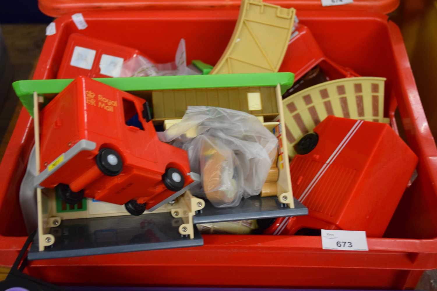 ONE BOX VARIOUS TOY VEHICLES ETC TO INCLUDE POSTMAN PAT