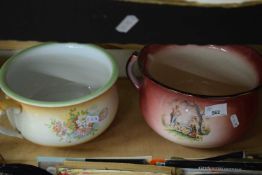 TWO VINTAGE CHAMBER POTS
