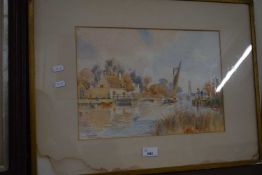 WILLIAM LESLIE RACKHAM, 'HORNING FERRY', WATERCOLOUR, F/G