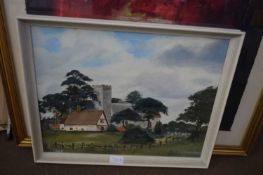 DAC ST CROSS CHURCH NORFOLK, OIL ON BOARD