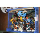 ONE BOX VARIOUS PLASTIC CHILDREN'S TOYS